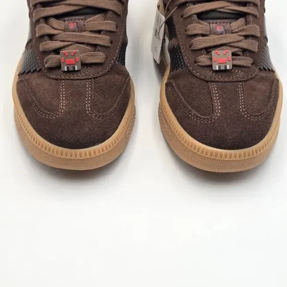 adidas Samba XLG x Minecraft Kids Sneakers Shoes JQ8934 Brown Size 6 New